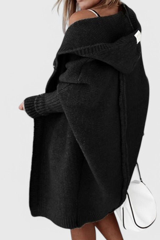 Oversized Gebreide Cardigan met Kap
