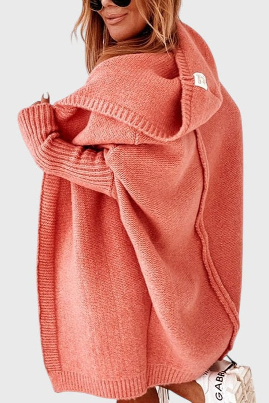 Oversized Gebreide Cardigan met Kap