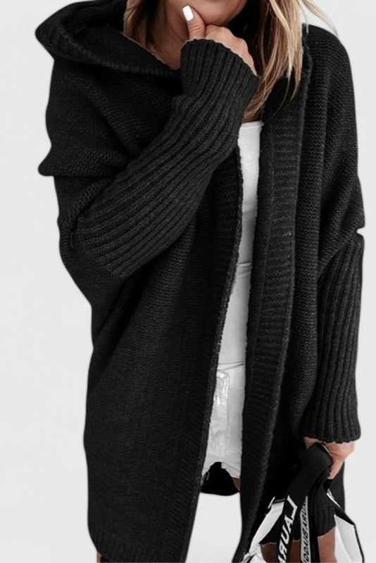 Oversized Gebreide Cardigan met Kap