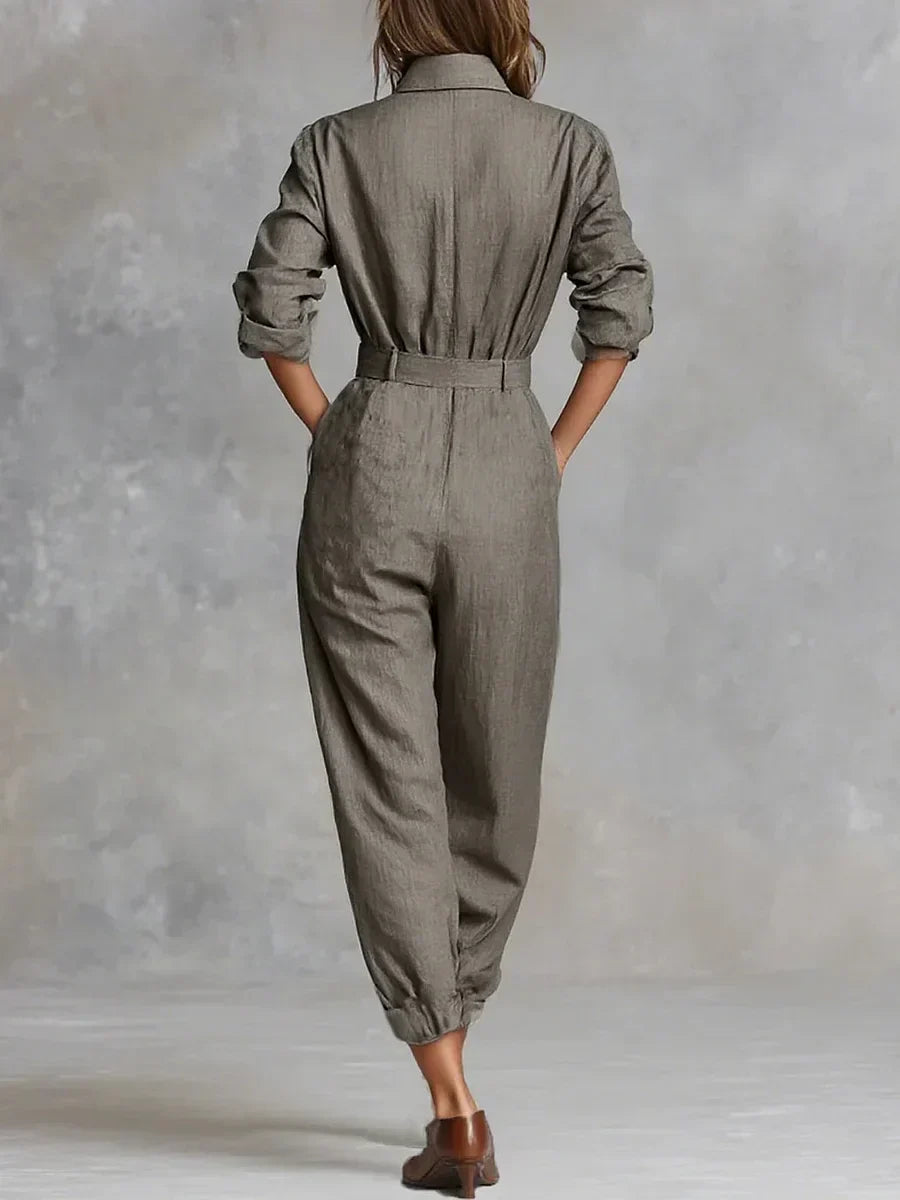Jumpsuit "Magda" – Lange Mouwen & Hemdkraag