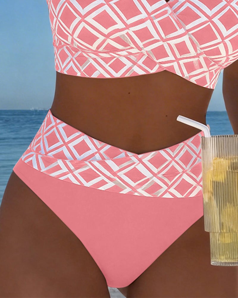Bikini "Liesl" – Cut-out met Ruitmotief