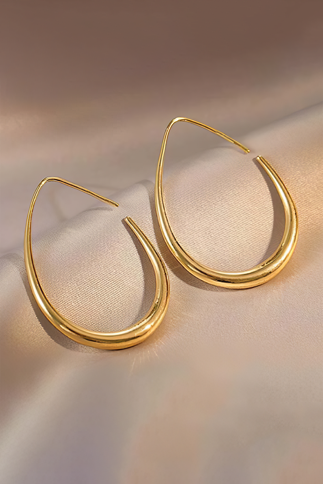 Boucles d'oreilles – Métal ovale