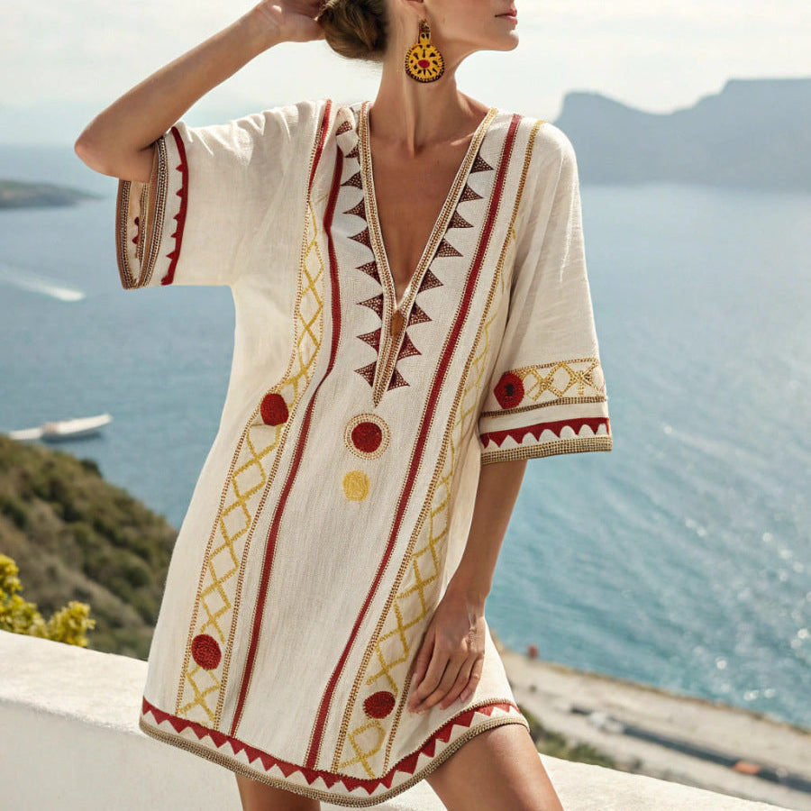 Tunique "Jana" – Or & Grenat