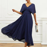 Robe midi "Helena" – Bleu marine habillée