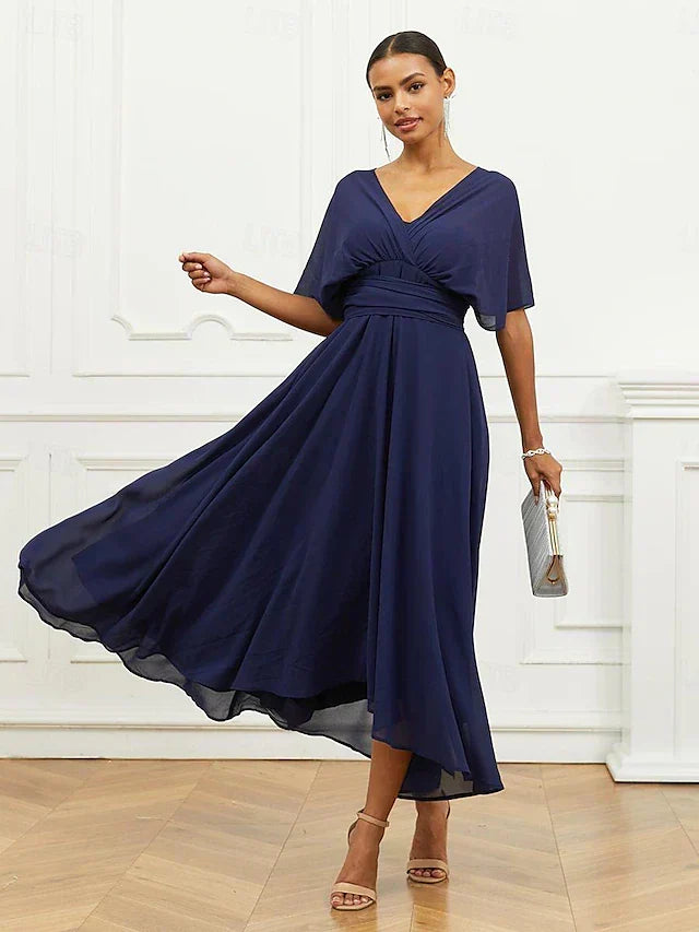 Robe midi "Helena" – Bleu marine habillée