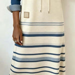 Robe Sweat à Capuche "Maja" – Rayures & Colorblock