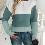 Pull "Ingrid" – Épaules Dénudées Color Block