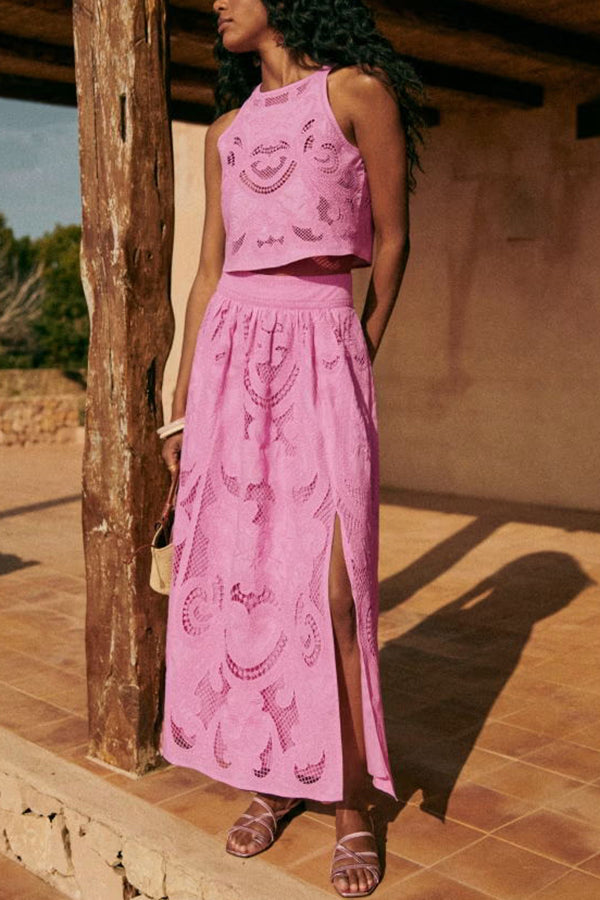 Ensemble en dentelle "Moema" – Bohème rose
