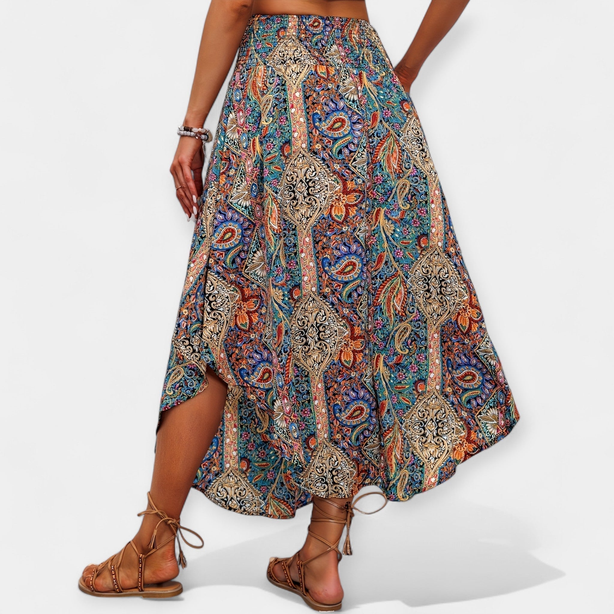 Midirok met Bloemenprint – Hoge Taille