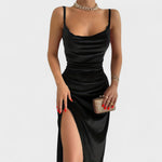 Robe en velours "Mia" – Fendue