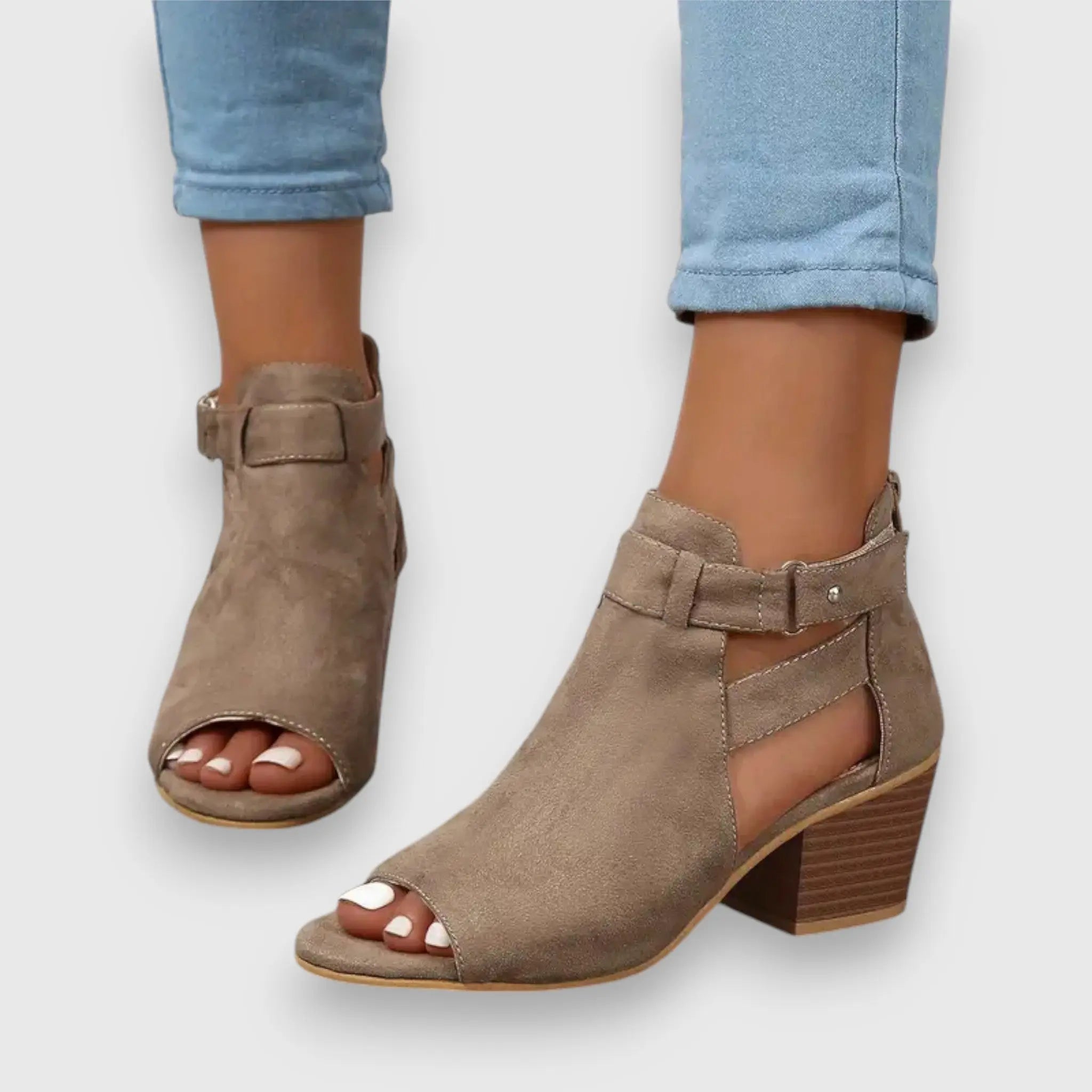Sandalen "Nadine" – Blokhak & Retro