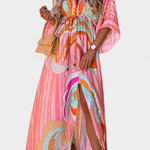 Maxikleed "Ida" – Regenboogprint met V-Hals