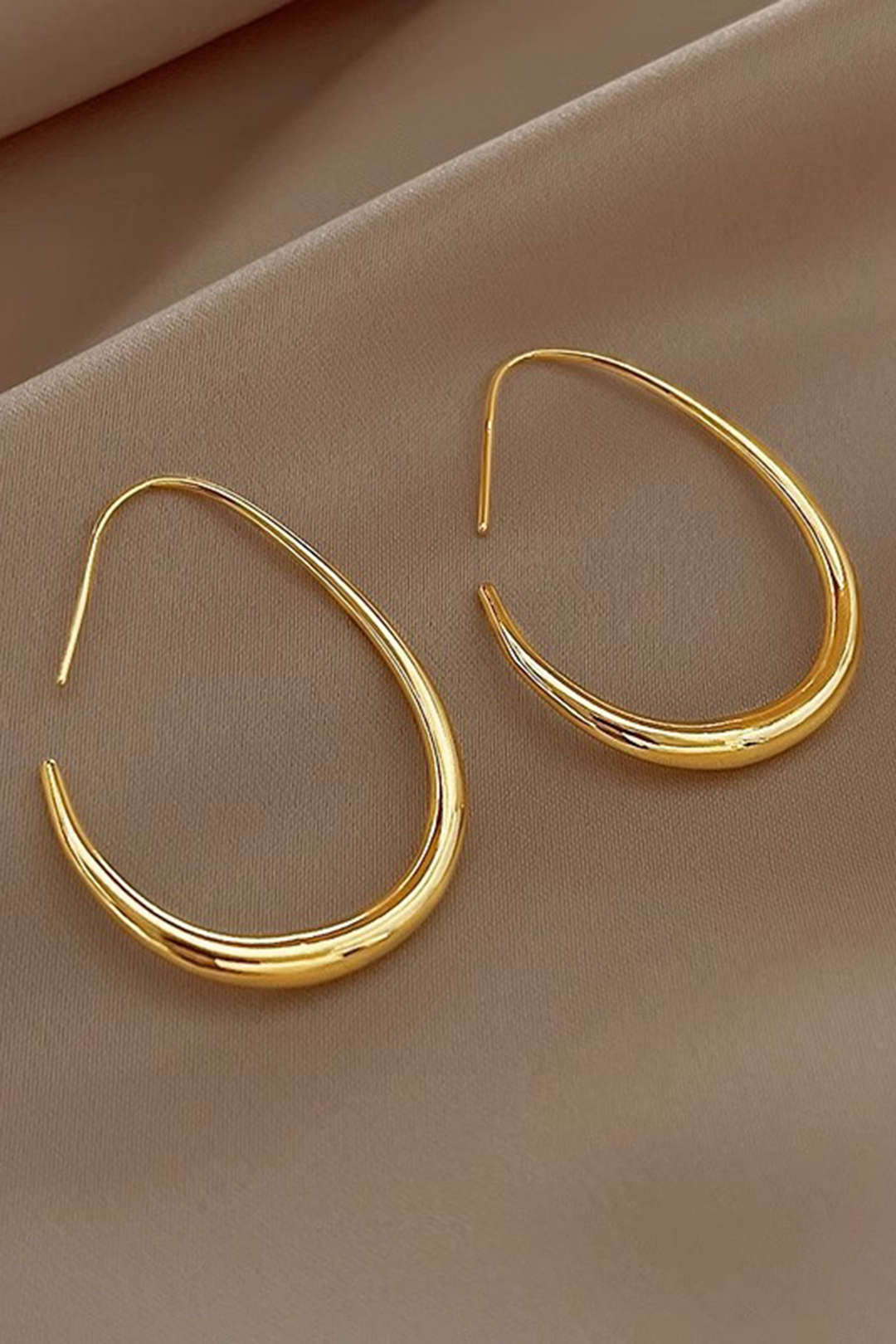 Boucles d'oreilles – Métal ovale