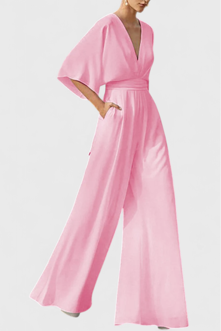 Lange Jumpsuit "Liesl" – V-hals & Capemouwen