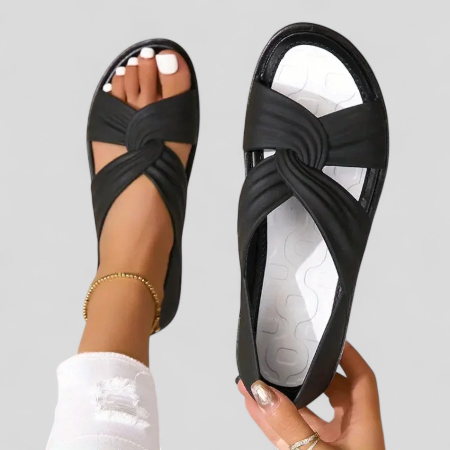 Comfortsandalen "Cornelia" – Gekruiste Bandjes
