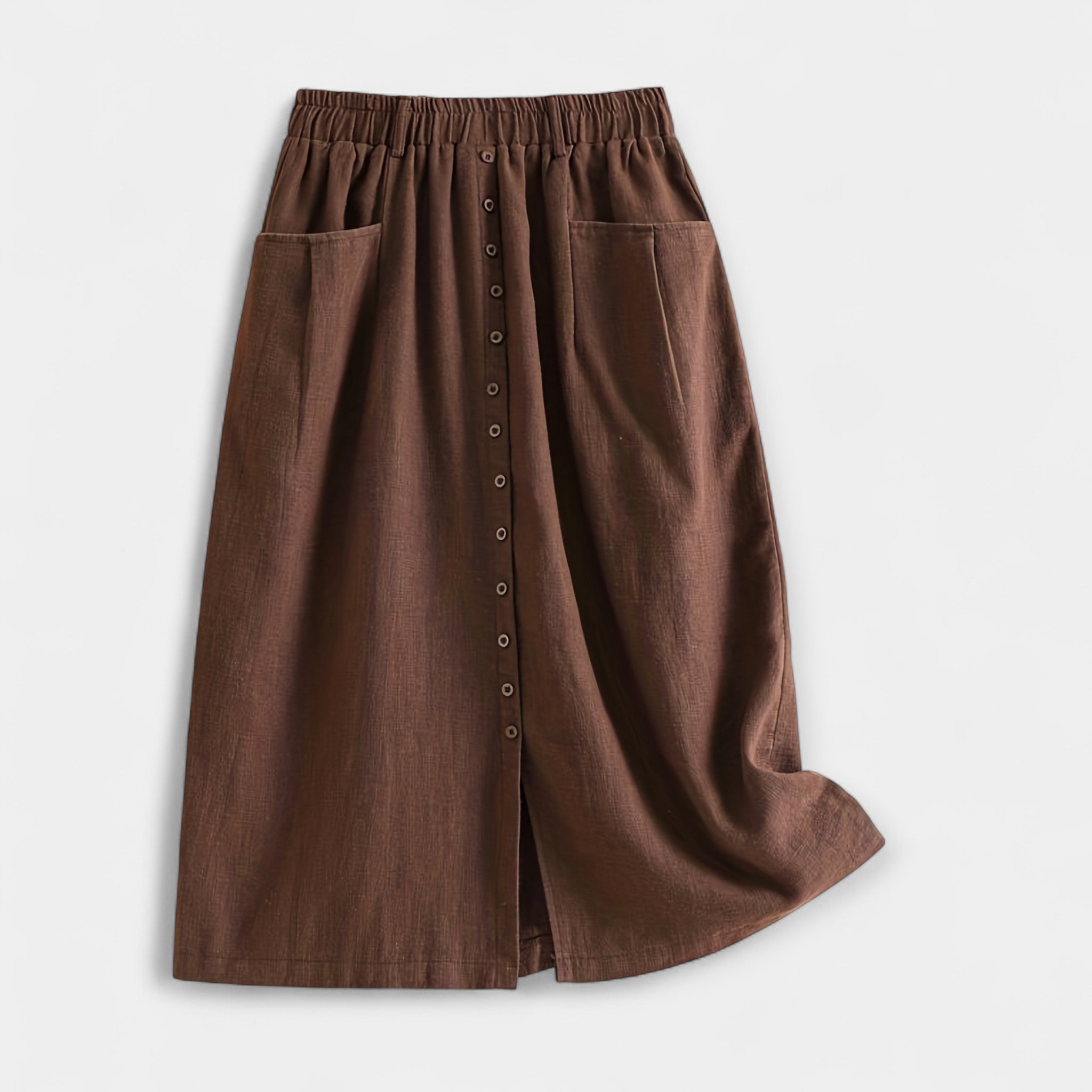 Jupe midi délavée – Lin & coton