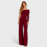 One-Shoulder Jumpsuit "Birgit" – Bordeaux