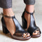 Sandalen "Nadaria" – Zwart Patchwork met Peeptoe