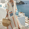 Robe Caftan "Svenja" – Orange & Bleu d'Oia