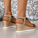 Sandales compensées "Marie-Luise" – Mesh & verni