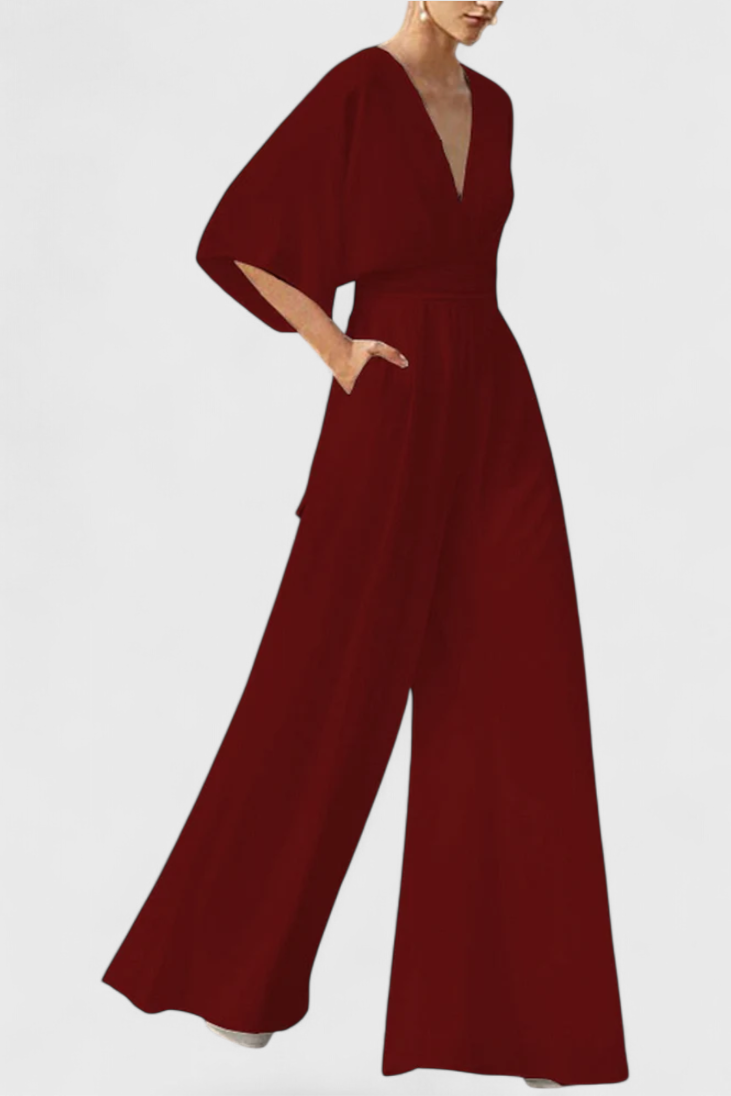 Lange Jumpsuit "Liesl" – V-hals & Capemouwen