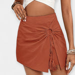 Jupe-short taille haute – Nœud