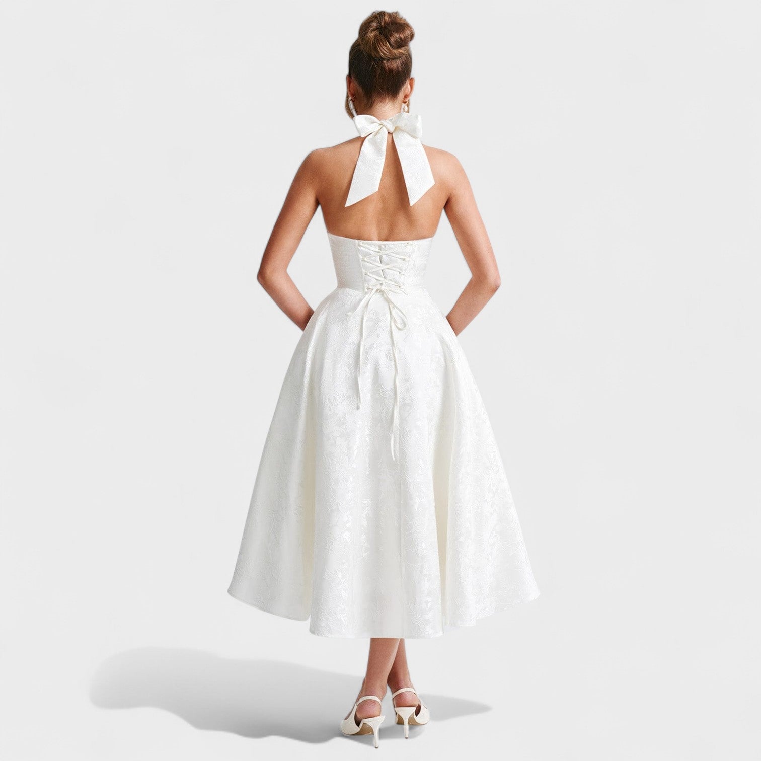Midikleed "Hanna" – Florale Jacquard