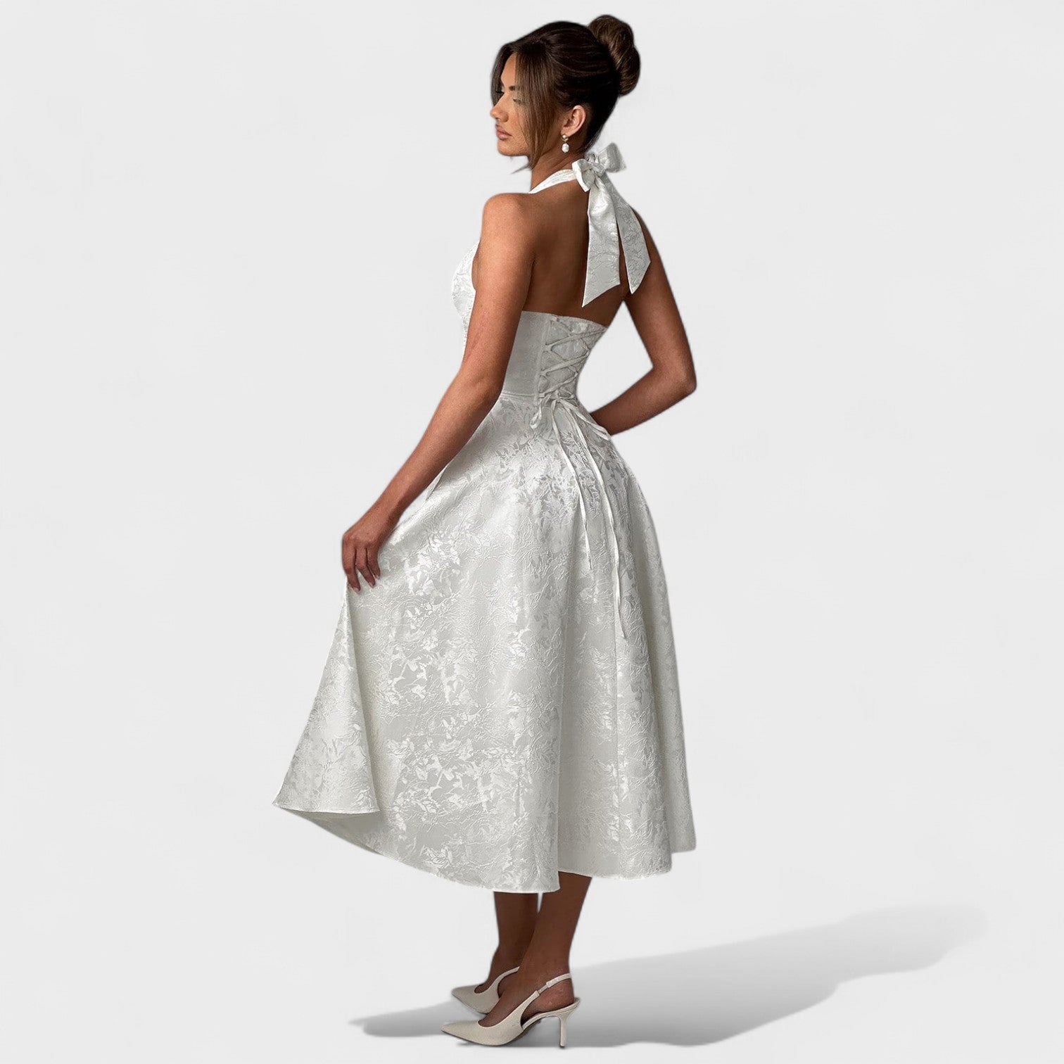 Midikleed "Hanna" – Florale Jacquard