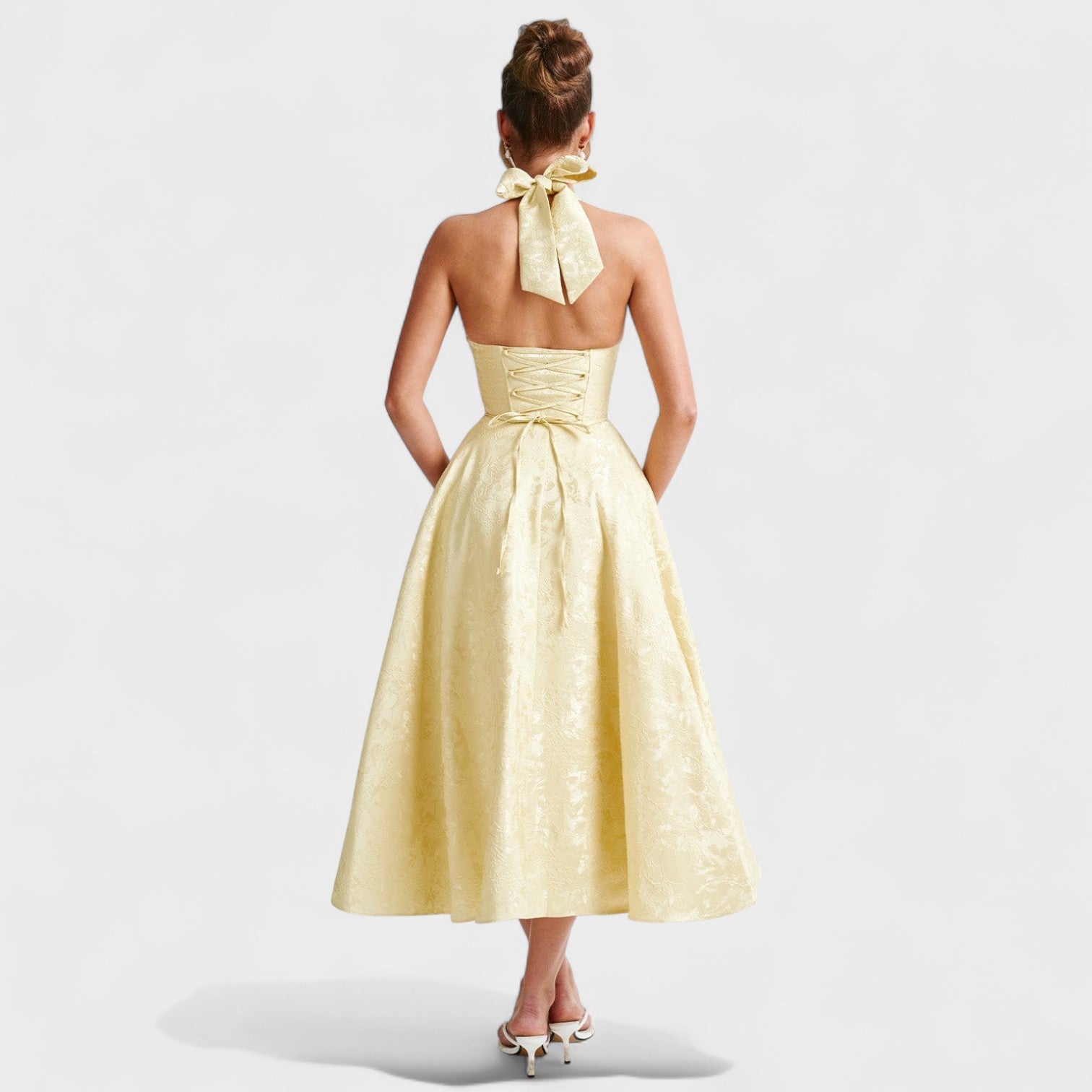 Midikleed "Hanna" – Florale Jacquard