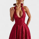 Midikleed "Hanna" – Florale Jacquard