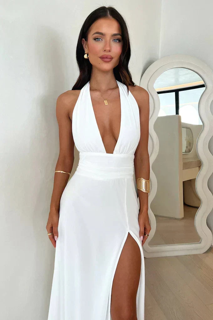 Vloeiend Kleed "Regina" – Elegant met Split