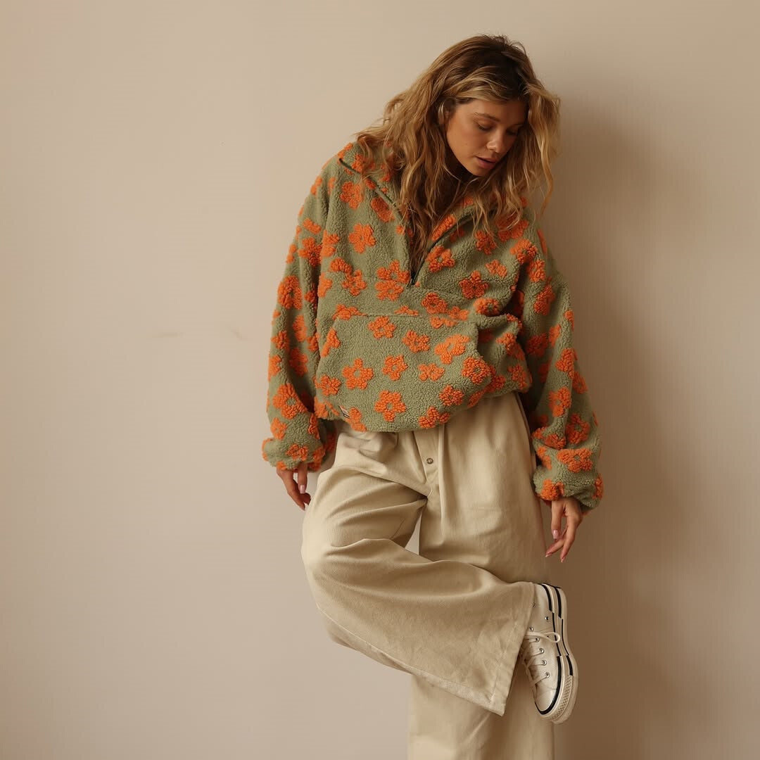 Fleece Top "Ella" – Bloemenmotief