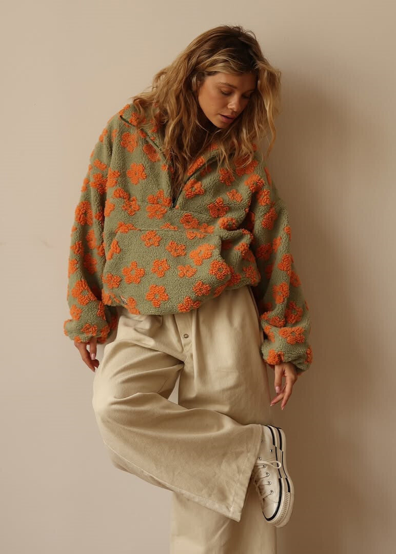 Pull Sherpa "Magdalena" – Fleurs Bohème