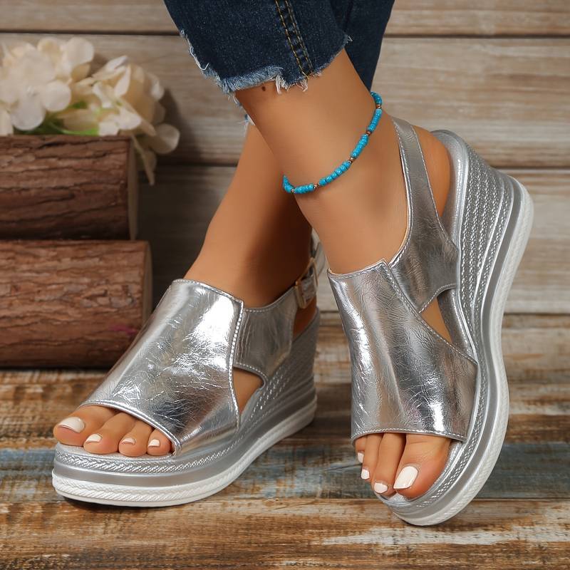 Orthopedische Sandalen "Renate" – Goud & Zilver