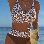 Bikini "Liesl" – Cut-out met Ruitmotief