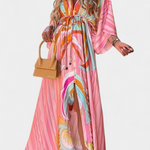 Maxikleed "Ida" – Regenboogprint met V-Hals