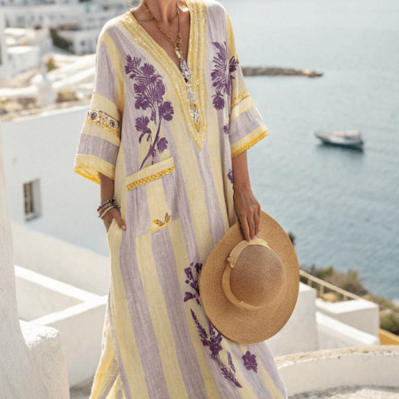 Robe Caftan "Veronika" – Bouquet de Provence