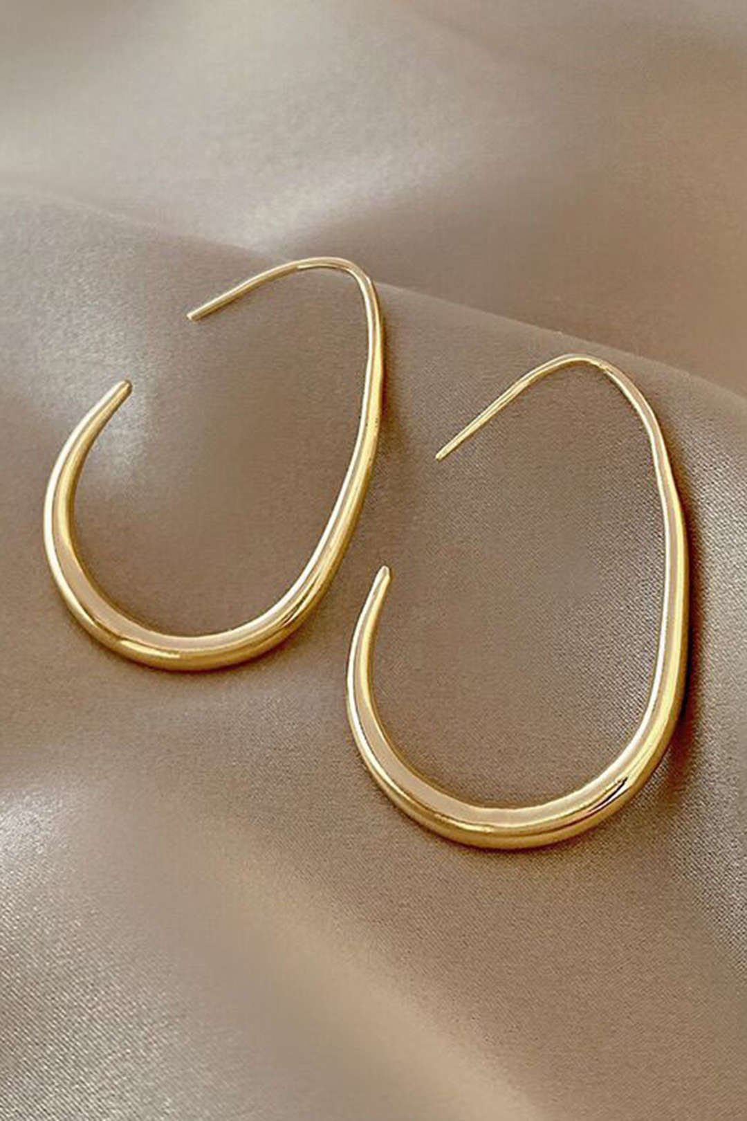 Boucles d'oreilles – Métal ovale