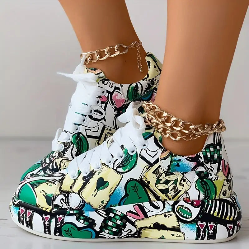 Baskets "Veronika" – Graffiti avec amorti