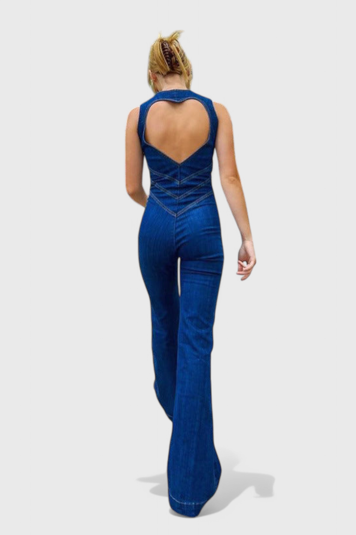 Denim Jumpsuit "Valerie" – Hartvormige Rug