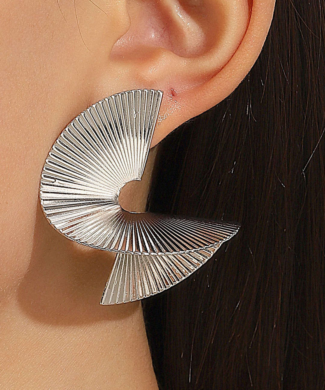 Boucles d'oreilles – Métal plissé