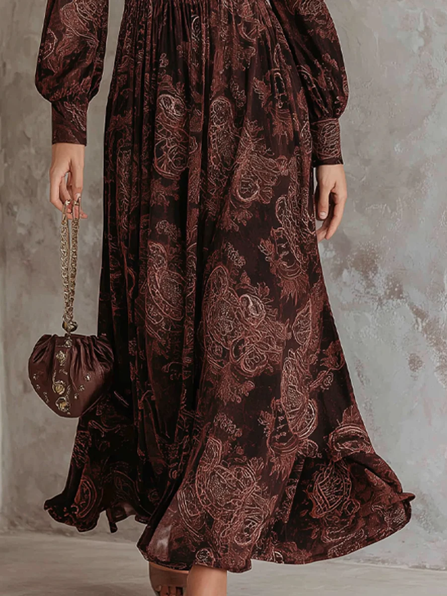 Robe Longue "Renate" – Paisley Cintrée