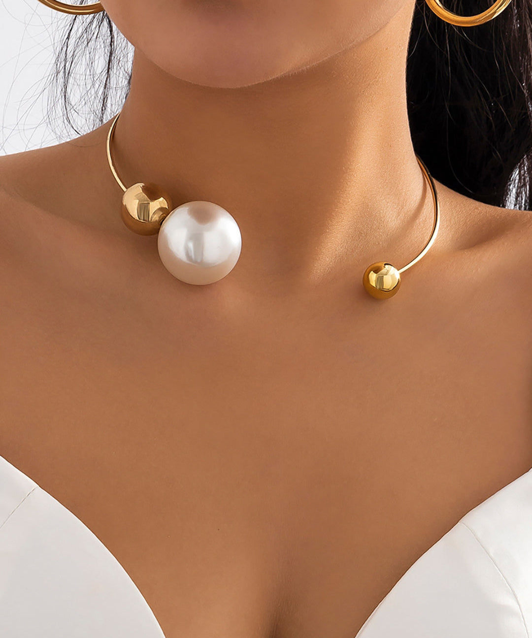 Collier – Perles métalliques