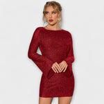 Paillettenkleed – Open Rug & Lange Mouwen