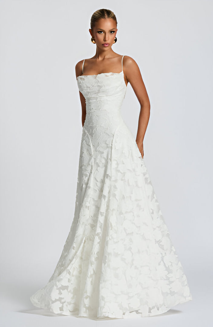 Robe longue "Cornelia" – Corset & dentelle