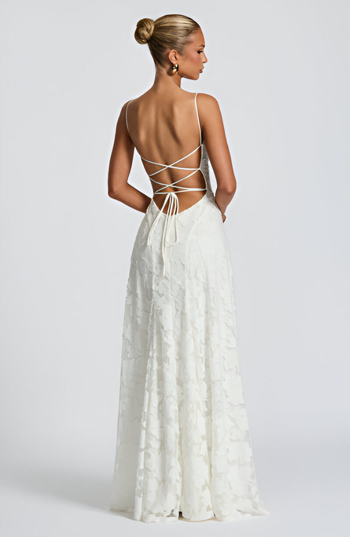 Robe longue "Cornelia" – Corset & dentelle