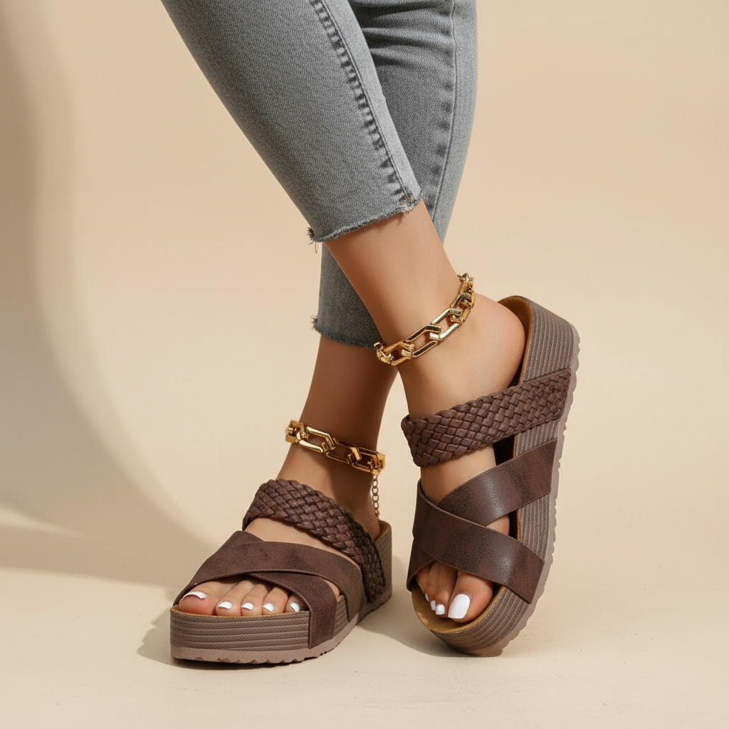 Orthopedische Sandalen "Katharina" – Geweven Riempjes