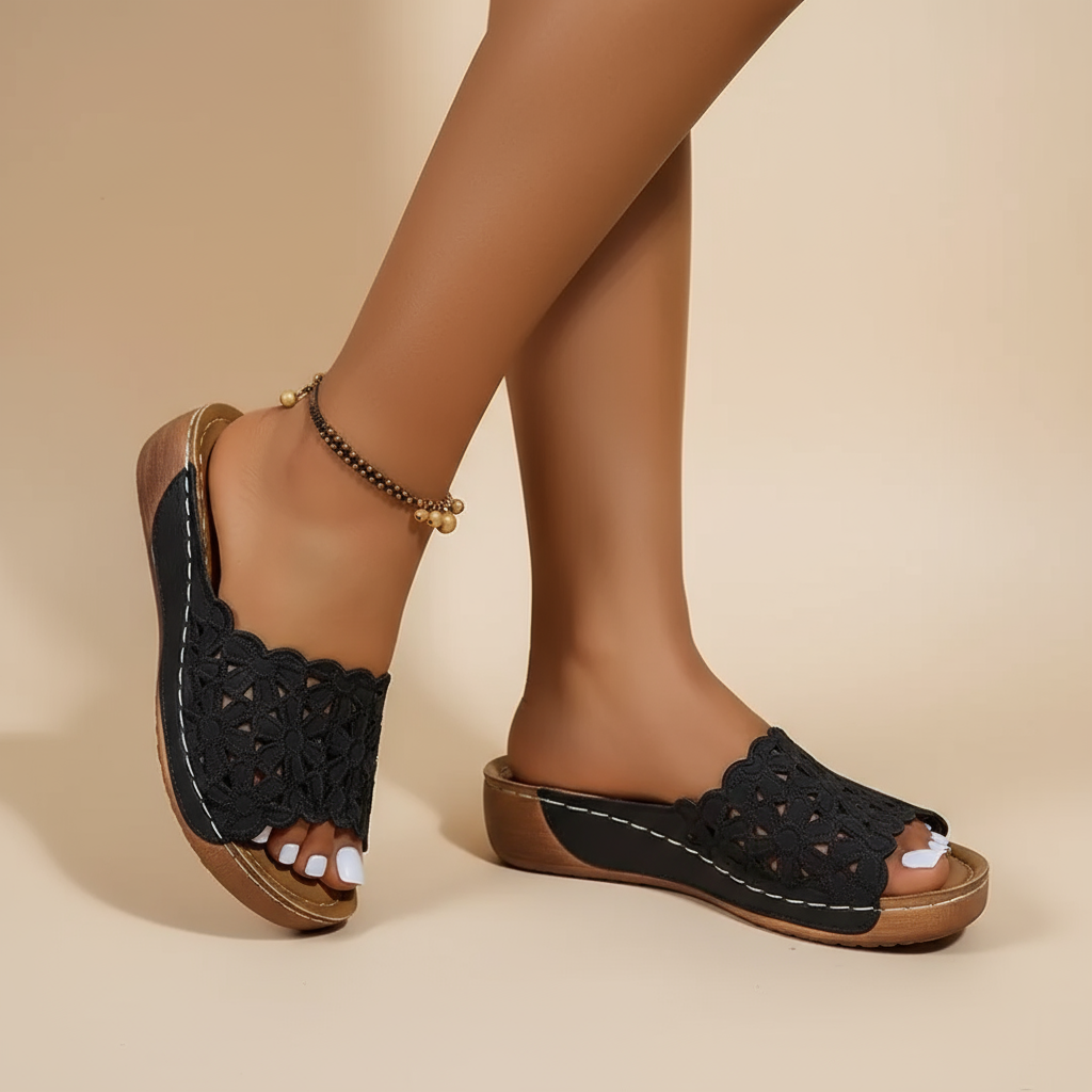 Ergonomische Sandalen "Irene" – Bloemuitsnijding