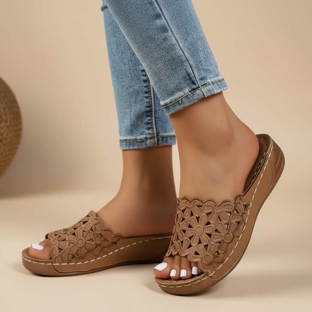 Ergonomische Sandalen "Irene" – Bloemuitsnijding