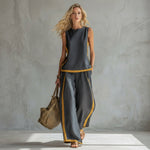 Ensemble en lin "Teresa" – Sans manches & pantalon large